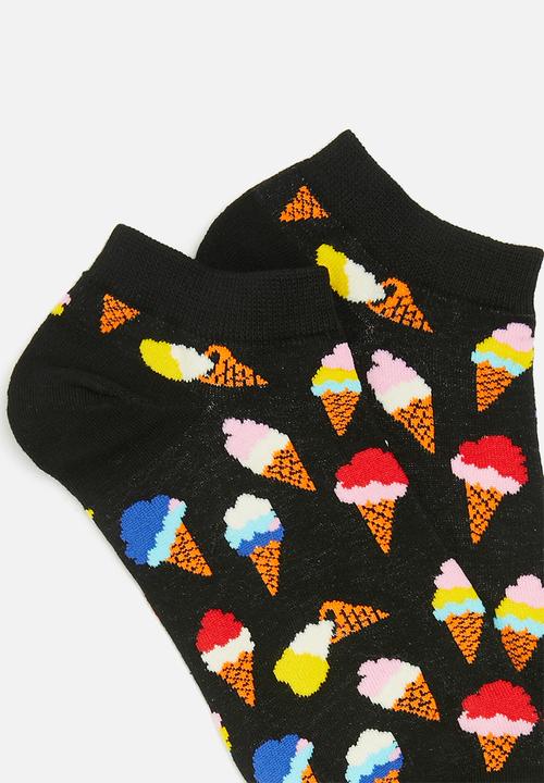 basicthread - Ice cream ankle socks - black