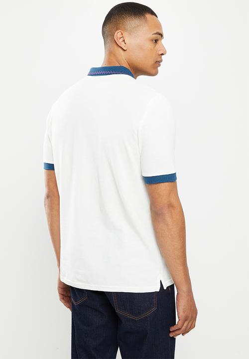 Ben Sherman - Colourblock rib polo - snow white 