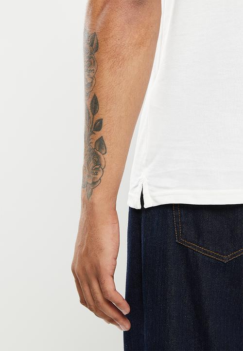 Ben Sherman - Colourblock rib polo - snow white 