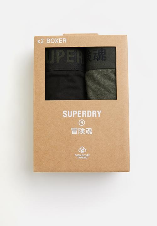 Superdry. - Boxer offset double pack - black & olive