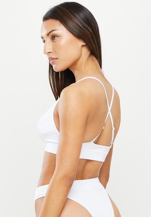 Cotton On - Longline seamless bralette 2pk - white & black