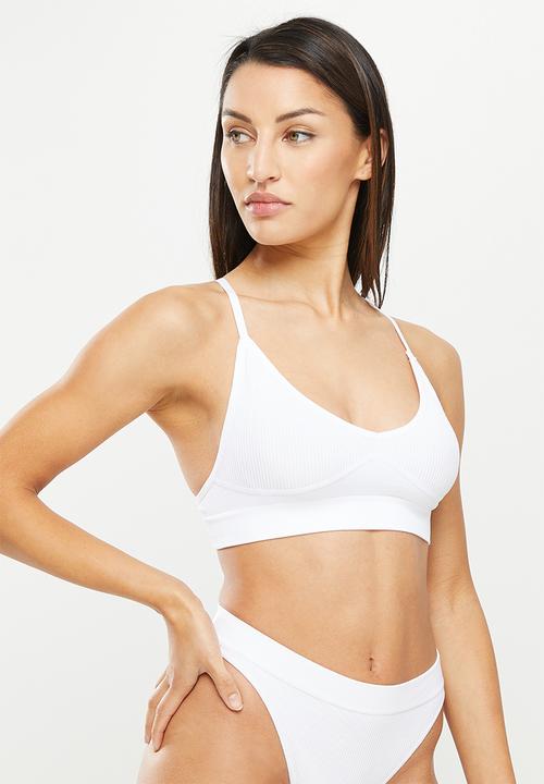 Cotton On - Longline seamless bralette 2pk - white & black