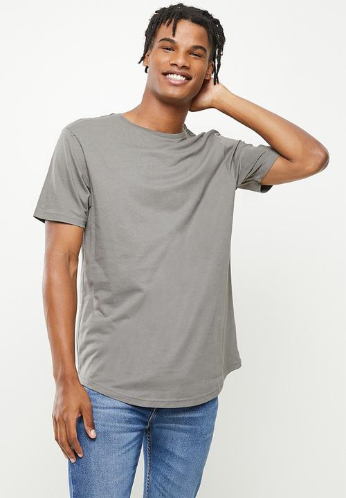 Cotton On - Essential longline scoop tee 3 pack - smoke/slate stone/white