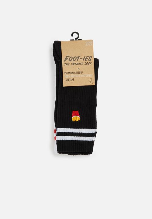 Foot-ies - Fast food socks - white & black