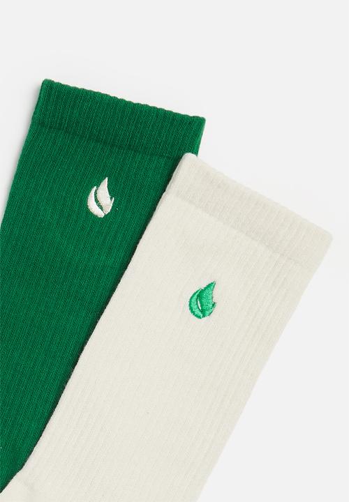 Foot-ies - Blaze 2 pack socks - sage & latte