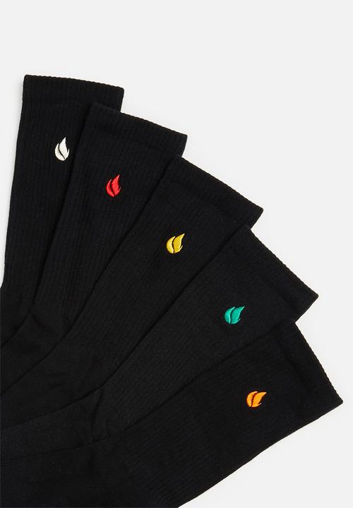 Foot-ies - Blaze 5 pack sneaker socks - black