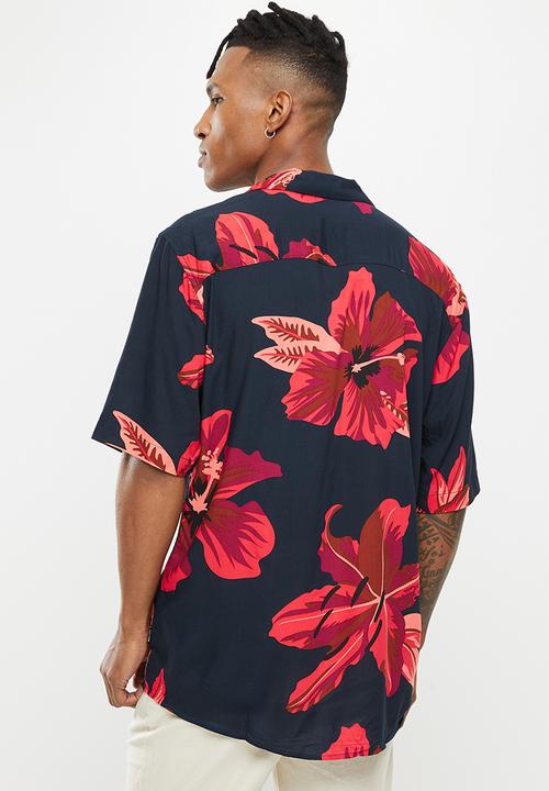 Only & Sons - Onsdan life reg ss aop viscose shirtnoos - rococco red