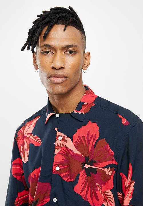 Only & Sons - Onsdan life reg ss aop viscose shirtnoos - rococco red