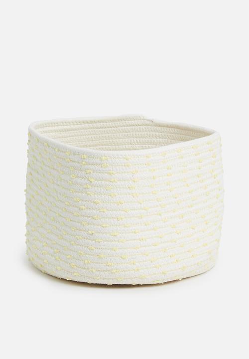 Sixth Floor - Cotton rope storage basket – dotty yellow