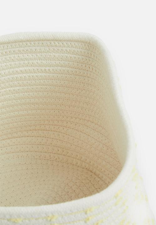 Sixth Floor - Cotton rope storage basket – dotty yellow