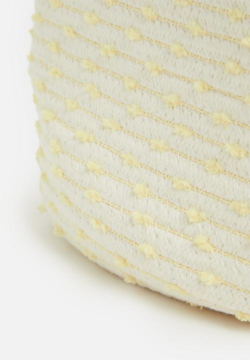 Sixth Floor - Cotton rope storage basket – dotty yellow