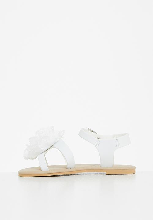 Bata - Girls buckle flower sandal - white