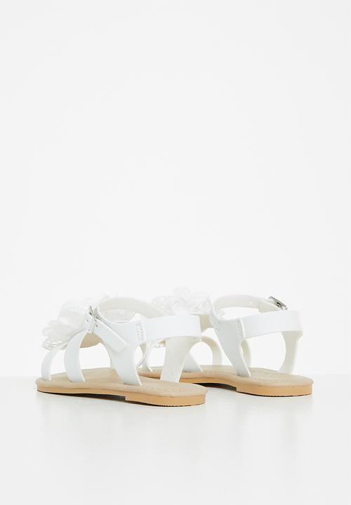 Bata - Girls buckle flower sandal - white