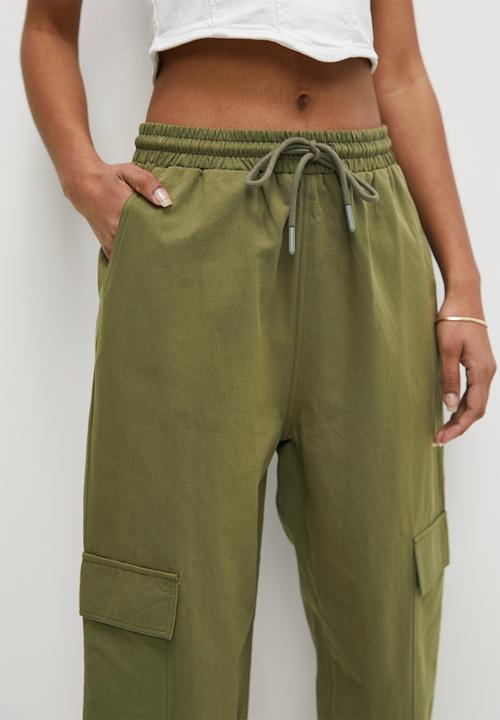 Superbalist - Mid rise wide leg - olive