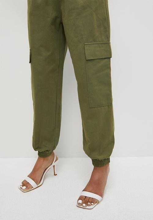 Superbalist - Mid rise wide leg - olive