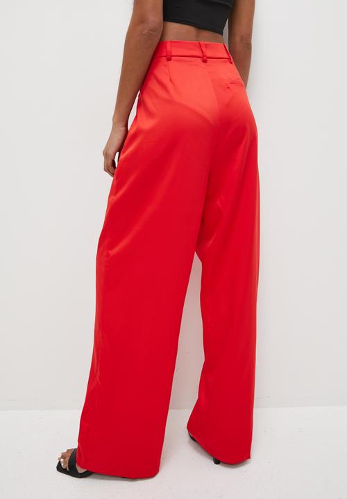 Superbalist - Mid rise wide leg - red
