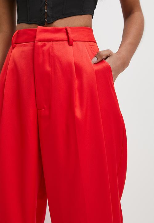Superbalist - Mid rise wide leg - red