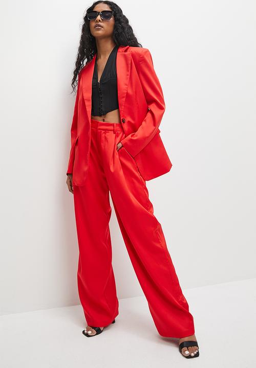 Superbalist - Mid rise wide leg - red