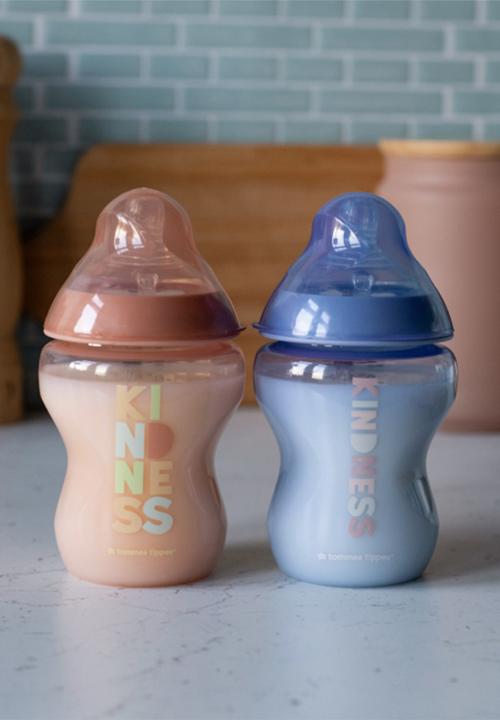 Tommee Tippee - Ctn 260ml decorated bottle - pink & blue