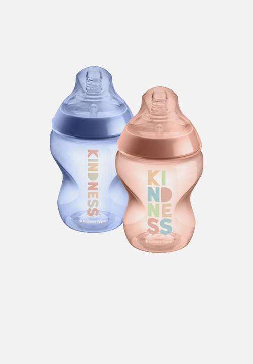 Tommee Tippee - Ctn 260ml decorated bottle - pink & blue