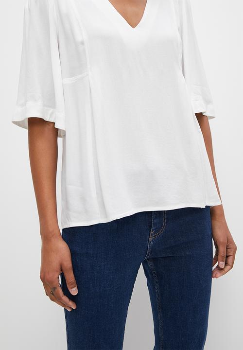 edit - Femme flutter sleeve shell - milk