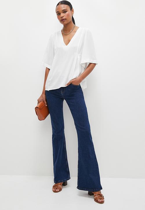 edit - Femme flutter sleeve shell - milk