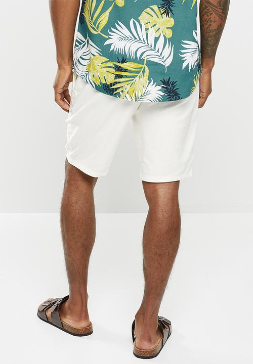 Only & Sons - Onslinus shorts linen mix gw  - bright white
