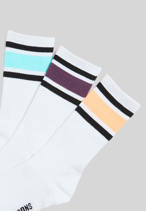 Only & Sons - Onsperson stripe 3-pack tennis sock - white 
