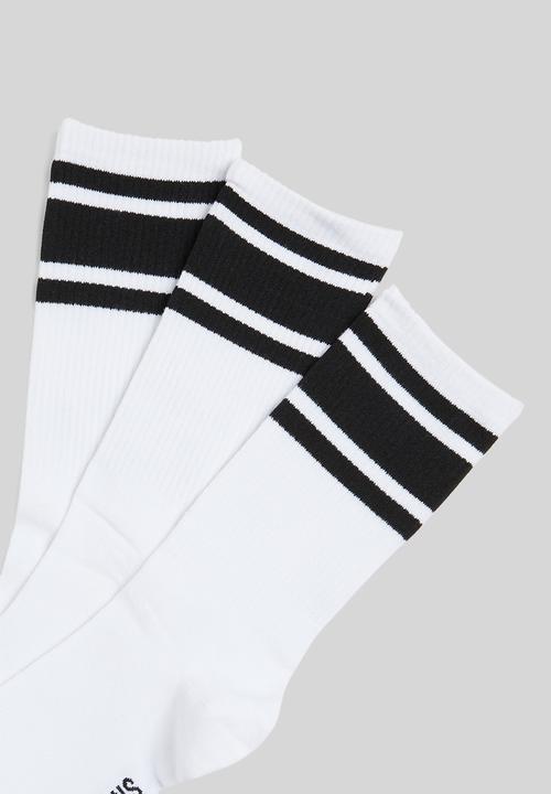 Only & Sons - Onsperson stripe 3-pack tennis sock - white
