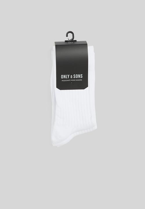 Only & Sons - Onspurson sons 3-pack tennis sock-white