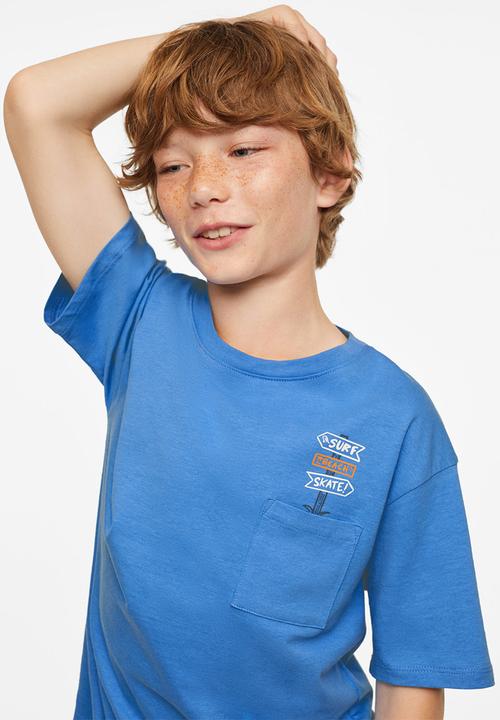 MANGO - T-shirt sign - blue