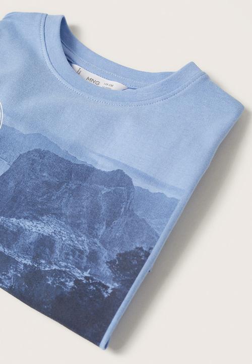 MANGO - T-shirt water - blue