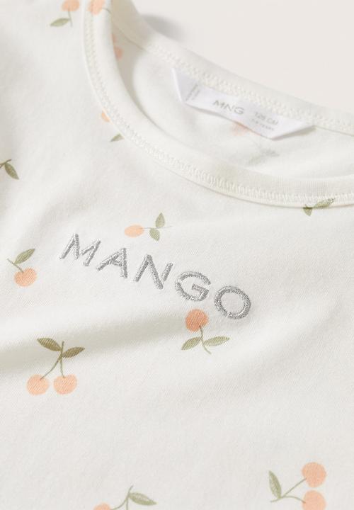 MANGO - Cherries short sleeve tee - white