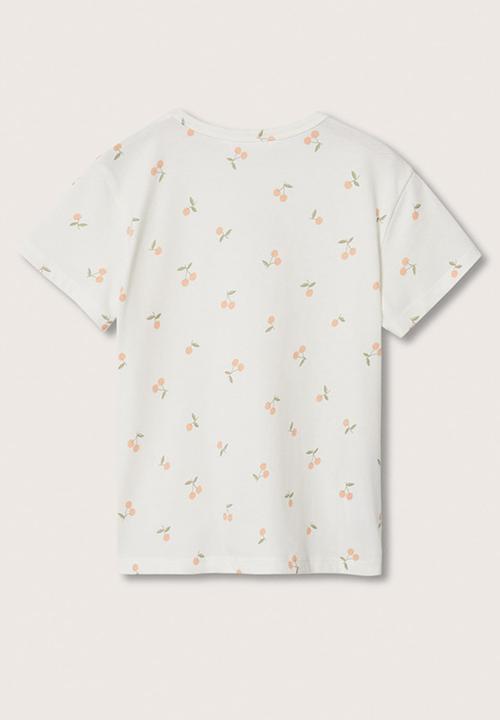 MANGO - Cherries short sleeve tee - white