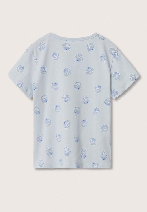 MANGO - Shells short sleeve tee - blue
