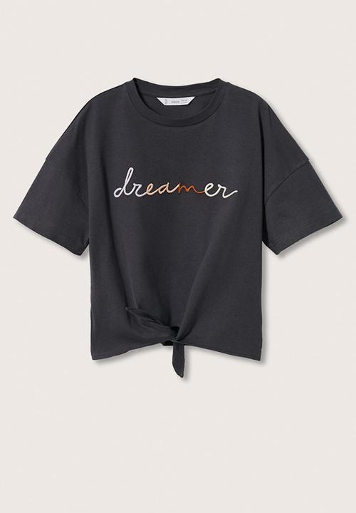 MANGO - T-shirt dreamer - charcoal