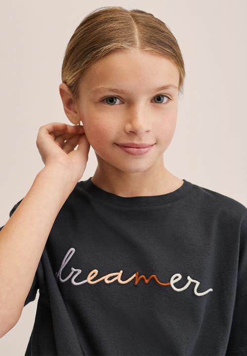 MANGO - T-shirt dreamer - charcoal