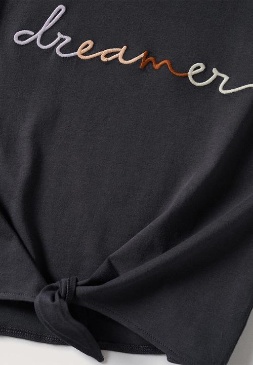 MANGO - T-shirt dreamer - charcoal