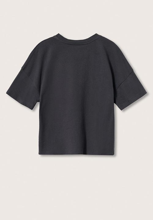 MANGO - T-shirt dreamer - charcoal