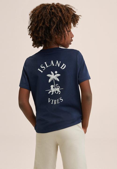 MANGO - T-shirt island - navy