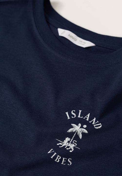 MANGO - T-shirt island - navy