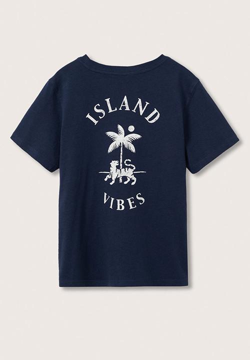 MANGO - T-shirt island - navy