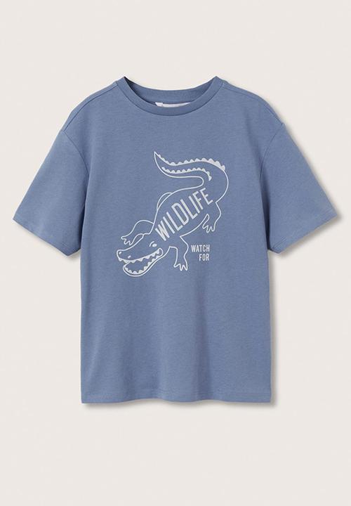MANGO - T-shirt drilo - light blue