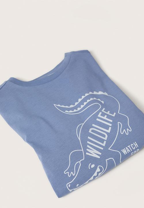 MANGO - T-shirt drilo - light blue