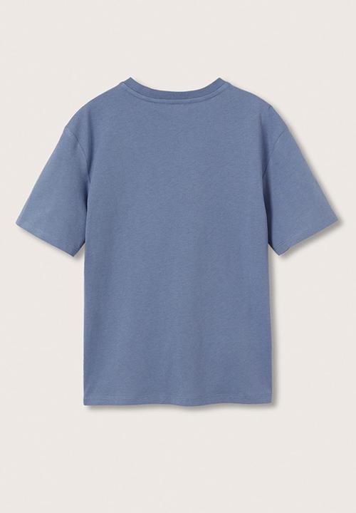 MANGO - T-shirt drilo - light blue