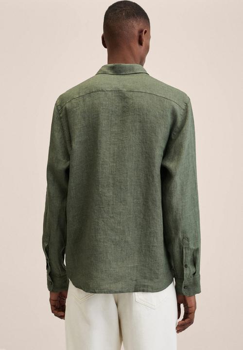 MANGO - Parrot linen shirt  - green
