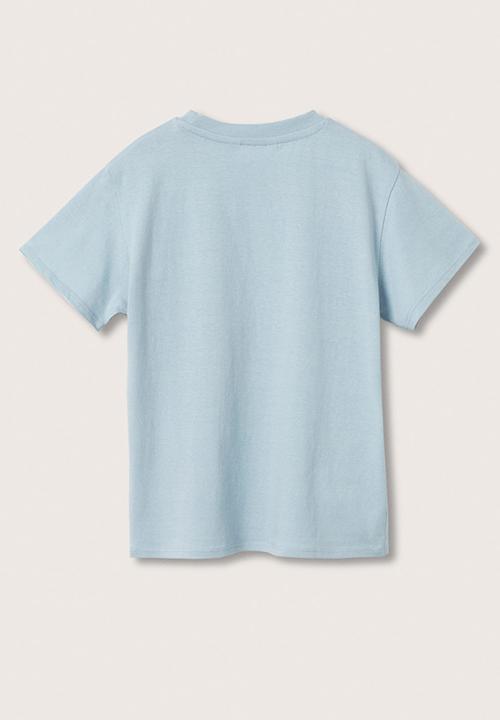 MANGO - T-shirt basic2 - light blue