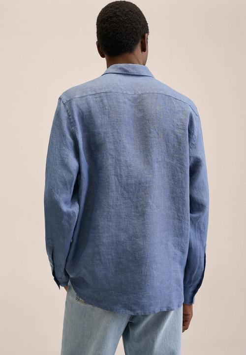 MANGO - Parrot linen shirt  - blue