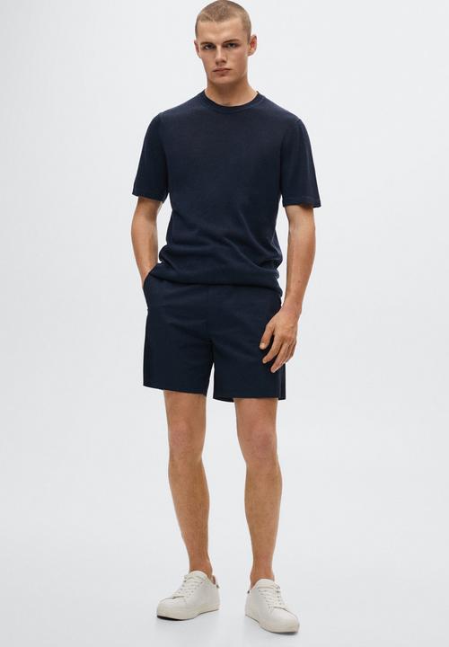 MANGO - Bermuda shorts - navy & gen