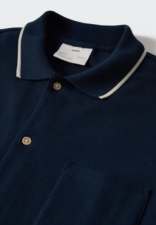 MANGO - Aloe golfer button shirt - navy